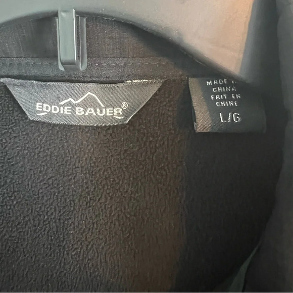 Eddie Bauer Black Shaded Crosshatch Softshell Zip Up Jacket Large - Picture 6 of 12